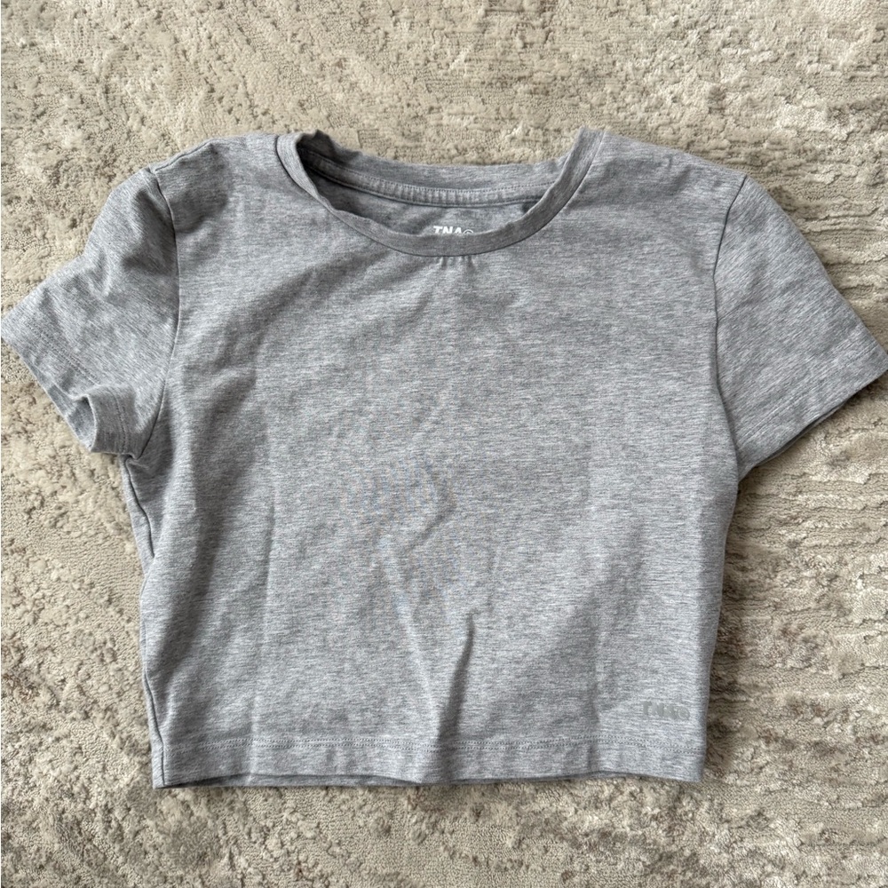 TNA (aritzia) Gray Cropped T-Shirt